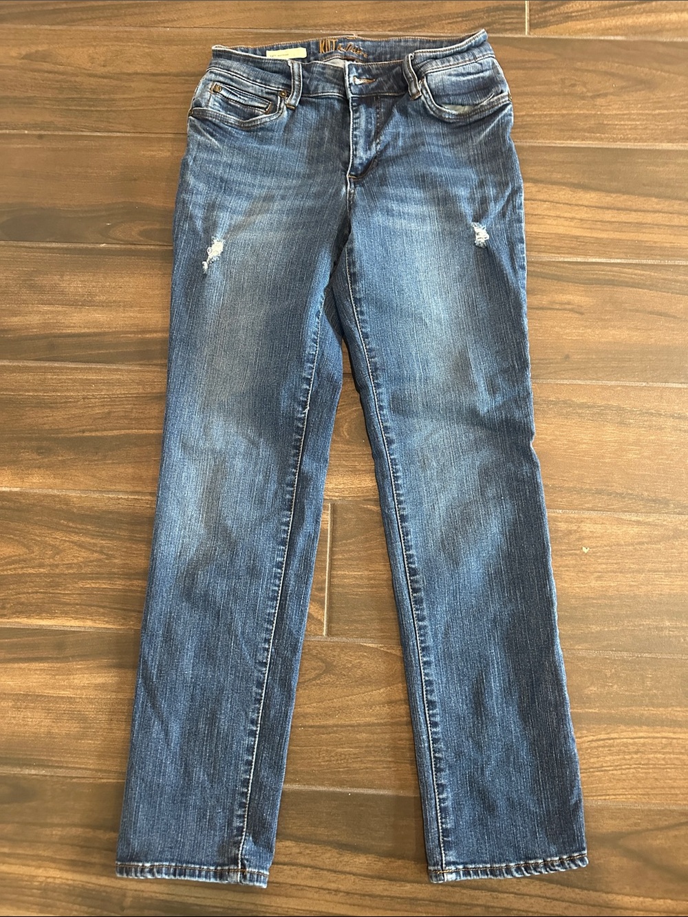 KUT from the Kloth Katy Boyfriend Straight Blue Jeans 6